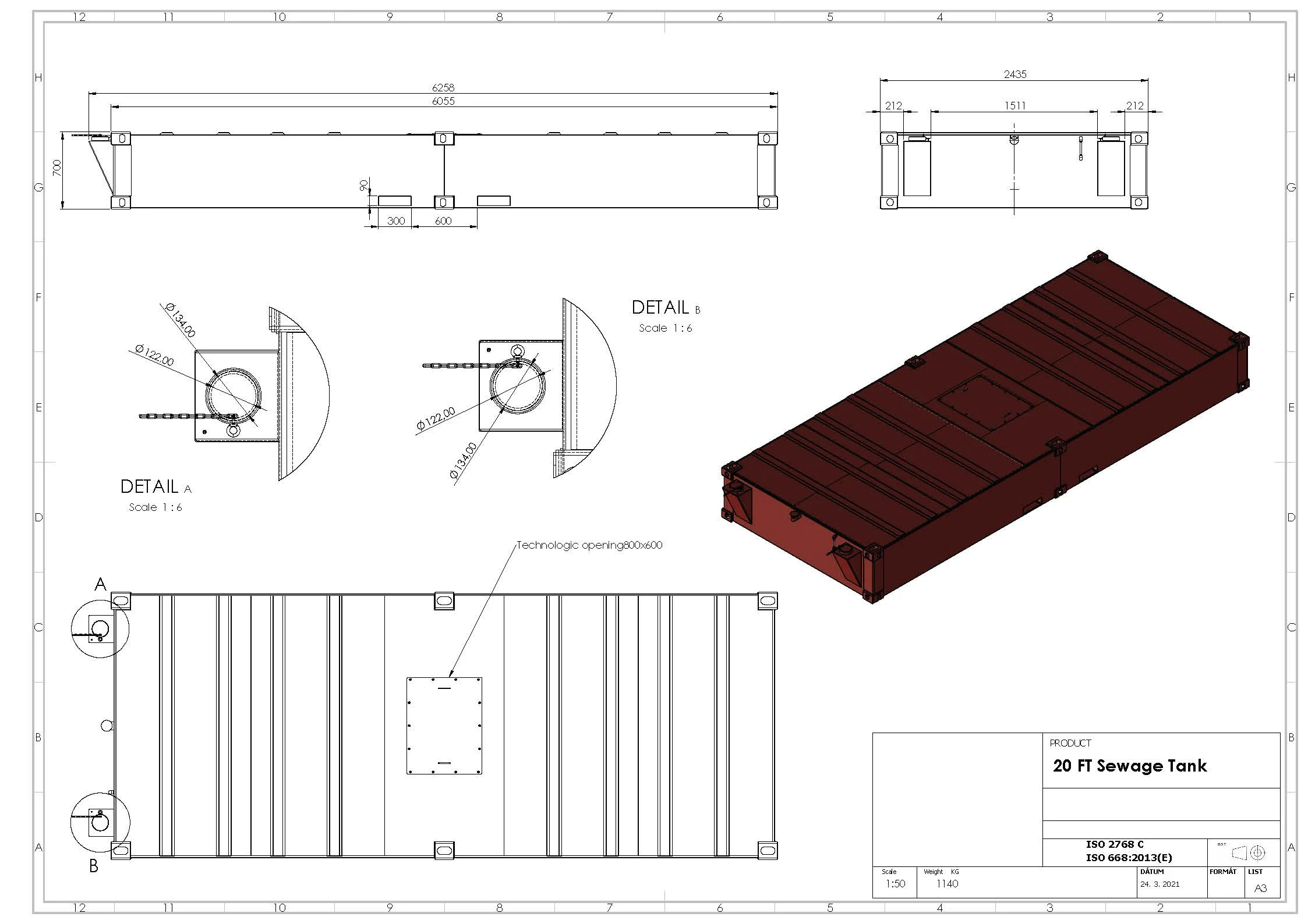 Rezervor Combi 20′ – pentru Apă Uzată și Apă de Serviciu
