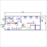 20′ Sanitary Container – Mixed WC & Shower Cabins